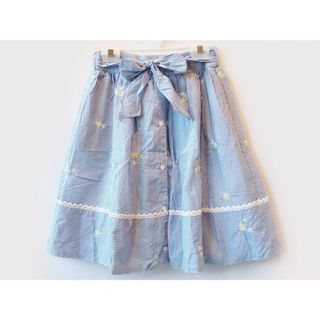 メゾピアノ(mezzo piano)の【春物 新入荷!】[メゾピアノ/mezzo piano]140cm スカート ブルー×白【中古】子供服 キッズ kids ジュニア 女の子 春夏 bottoms 402042(スカート)