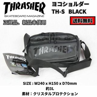 スラッシャー(THRASHER)のバッグ　サコッシュ　THRASHER TH-S ヨコショルダー 3L BLACK(ショルダーバッグ)