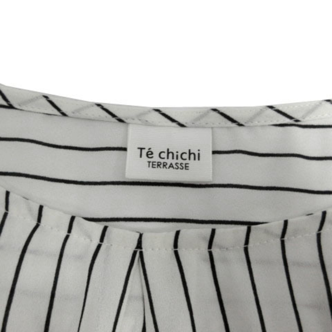 Techichi(テチチ)のTe chichi カットソー フリルショルダー 七分袖 ストライプ 白 黒 M レディースのトップス(その他)の商品写真