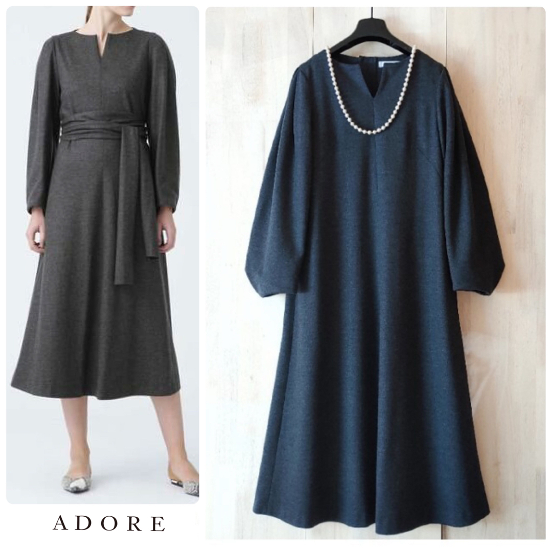 ADORE(アドーア)の◆幻◆ 希少新品　定価6万円 ADORE　Aラインワンピース　入学式　謝恩会 レディースのワンピース(ひざ丈ワンピース)の商品写真