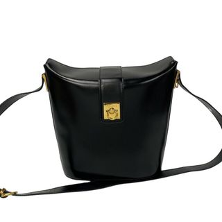 ヴィンテージ CELINE セリーヌ ジャガード×本革 レザー ショルダーバッグ