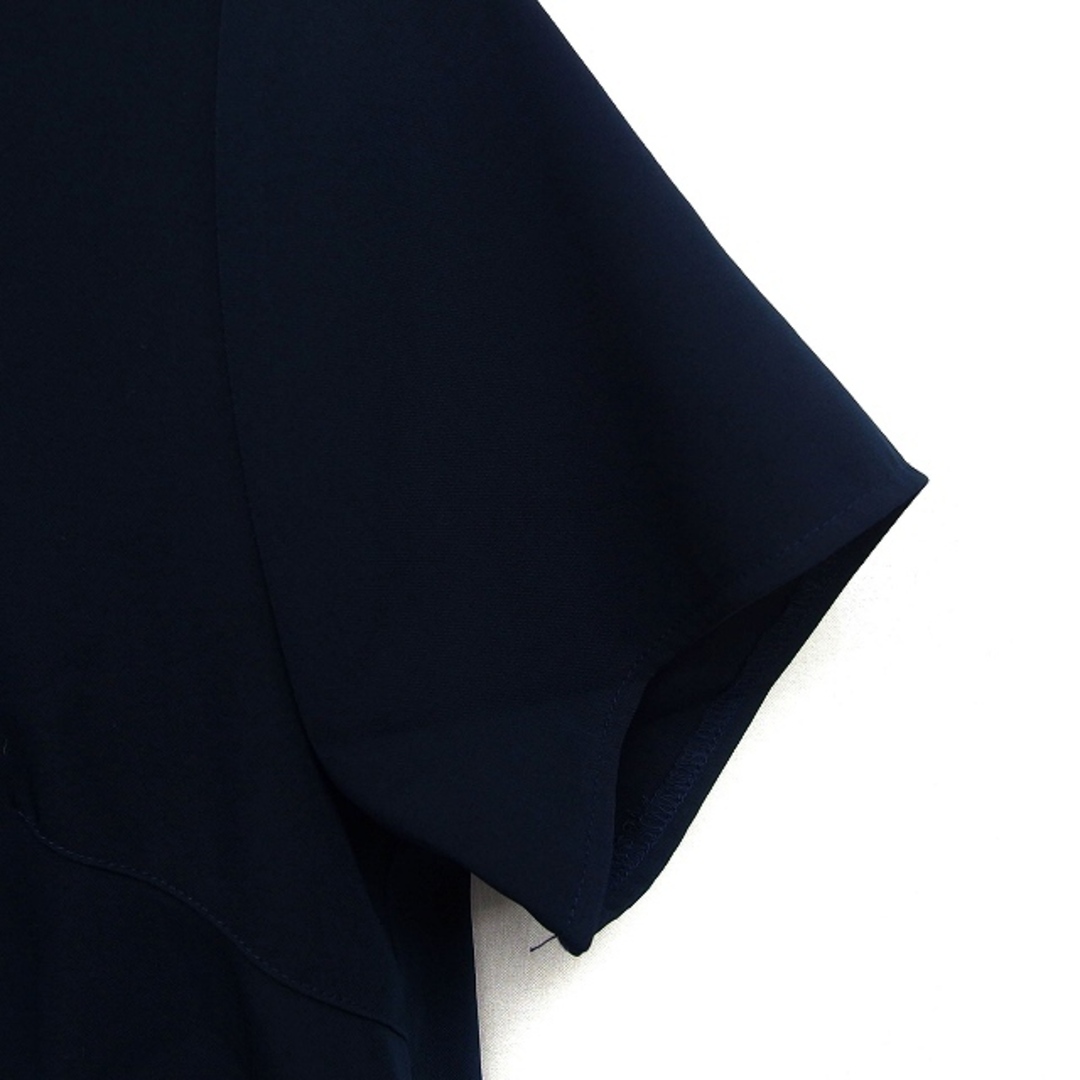 PLST(プラステ)のプラステ カットソー スリット タック クルーネック 半袖 M 紺 ネイビー レディースのトップス(カットソー(半袖/袖なし))の商品写真