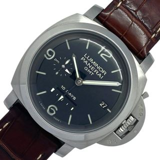 パネライ(PANERAI)の　パネライ PANERAI ルミノール1950 10デイズGMT PAM00270 ブラック  SS/革ベルト 自動巻き メンズ 腕時計(その他)