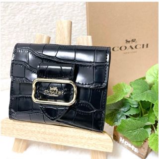 コーチ(COACH) クロコダイル 財布(レディース)（ブラック/黒色系）の