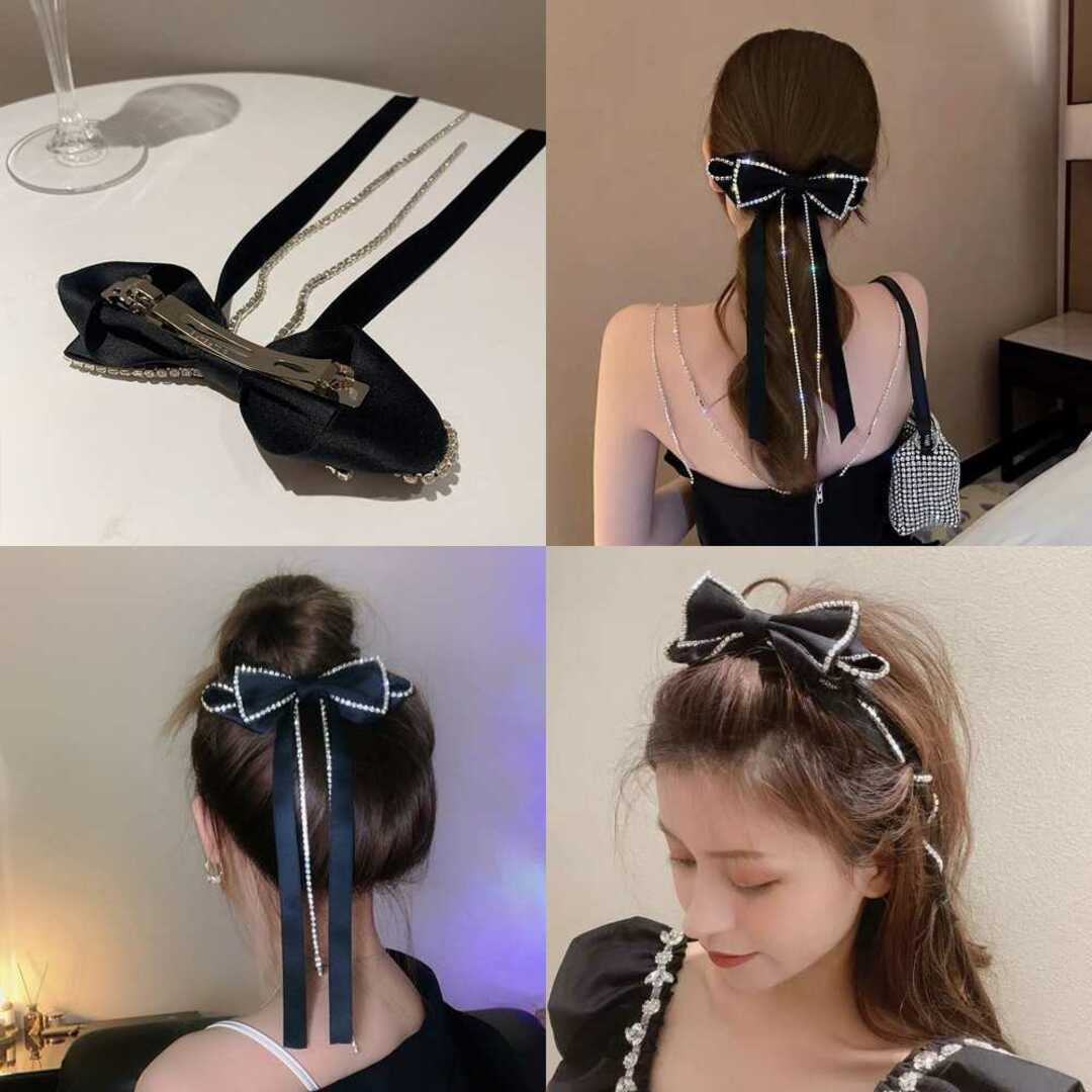 ビッグリボン バレッタ 韓国 ヘアアクセ ラインストーン ビッグリボン バレッタ 韓国 ヘアアクセ ラインストーン