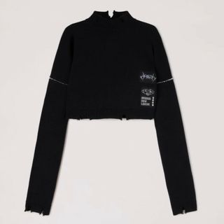 AMBUSH CROPPED KNIT SWEATER