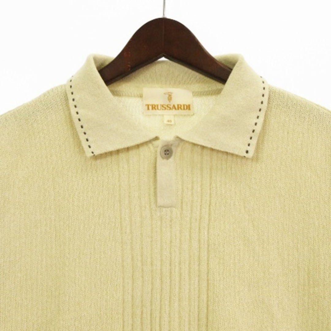 Trussardi(トラサルディ)のトラサルディ TRUSSARDI ニット ポロシャツ 五分袖 ベージュ 48 メンズのトップス(ポロシャツ)の商品写真