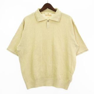 トラサルディ(Trussardi)のトラサルディ TRUSSARDI ニット ポロシャツ 五分袖 ベージュ 48(ポロシャツ)