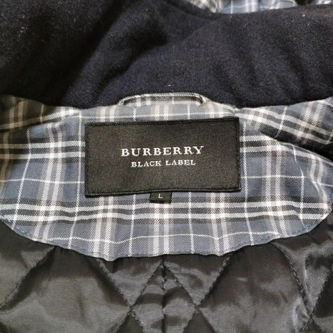 BURBERRY BLACK LABEL(バーバリーブラックレーベル)の718 美品 バーバリー ウールコート ネイビー キルティング ノバチェック メンズのジャケット/アウター(その他)の商品写真