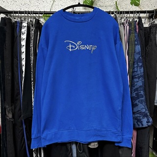 ディズニー(Disney)の希少 Disney ロゴ スウェット 青 トレーナー ブルー(スウェット)