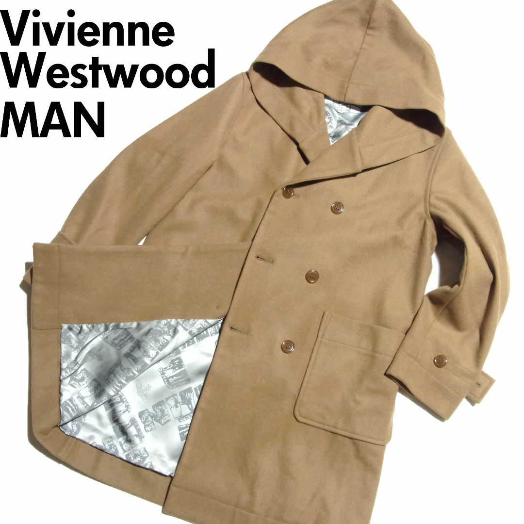 Vivienne Westwood(ヴィヴィアンウエストウッド)の19AW ヴィヴィアンウエストウッドマン ダッフルコート フード Pコート 44 メンズのジャケット/アウター(ダッフルコート)の商品写真