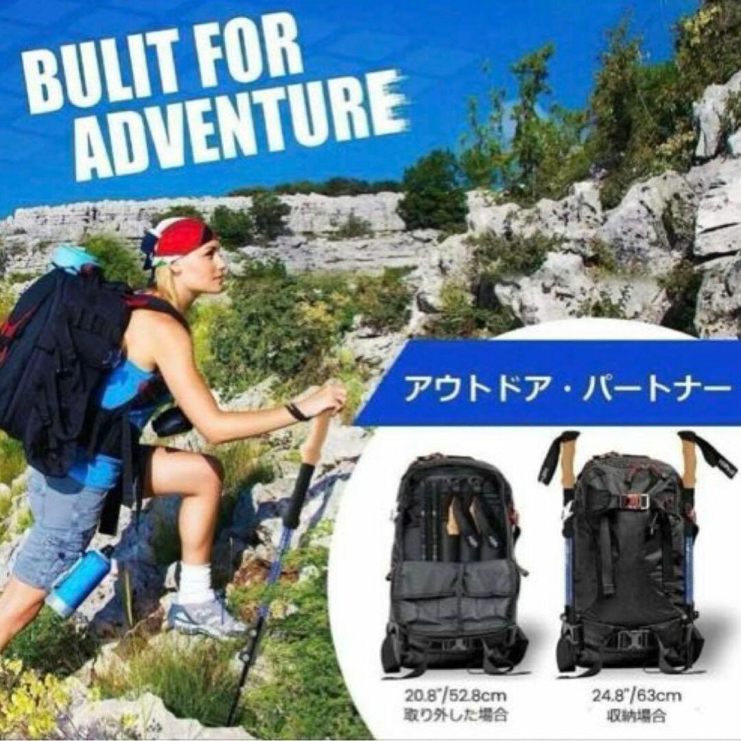 【2本セット】トレッキングポール　山登りポール 山登りウォーキング　ハイキング スポーツ/アウトドアのアウトドア(その他)の商品写真