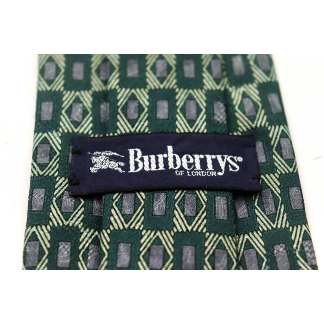 BURBERRY(バーバリー)のバーバリーズ ブランド ネクタイ シルク チェック柄 小紋柄 ホースマーク メンズ グリーン Burberrys メンズのファッション小物(ネクタイ)の商品写真