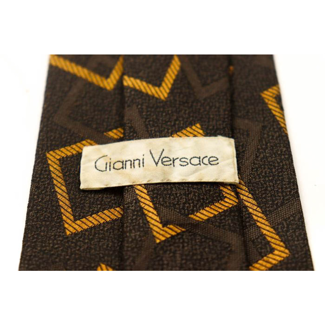 Gianni Versace(ジャンニヴェルサーチ)のジャンニ・ヴェルサーチ ブランド ネクタイ シルク 総柄 小紋柄 伊製生地 メンズ ブラウン Gianni Versace メンズのファッション小物(ネクタイ)の商品写真