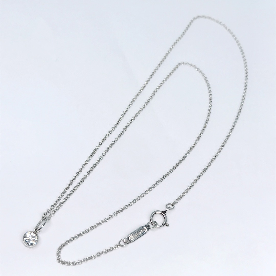 Tiffany & Co.(ティファニー)のティファニー 1粒 ダイヤモンド ネックレス 覆輪 PT950 TIFFANY レディースのアクセサリー(ネックレス)の商品写真