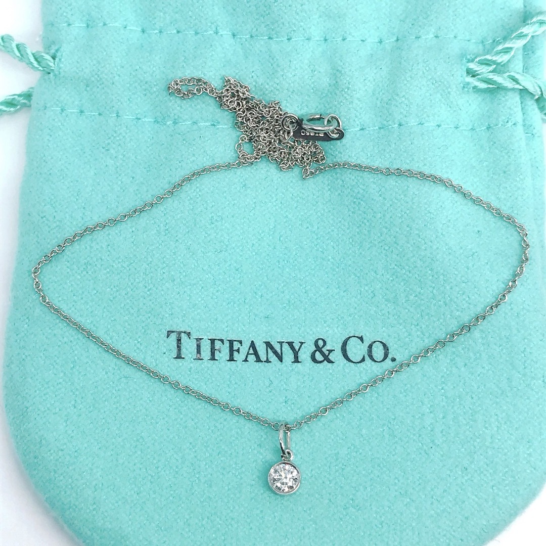 Tiffany & Co.(ティファニー)のティファニー 1粒 ダイヤモンド ネックレス 覆輪 PT950 TIFFANY レディースのアクセサリー(ネックレス)の商品写真