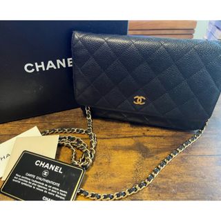 CHANEL - 本物未使用品 CHANEL チェーンウォレット キャビアスキン ...