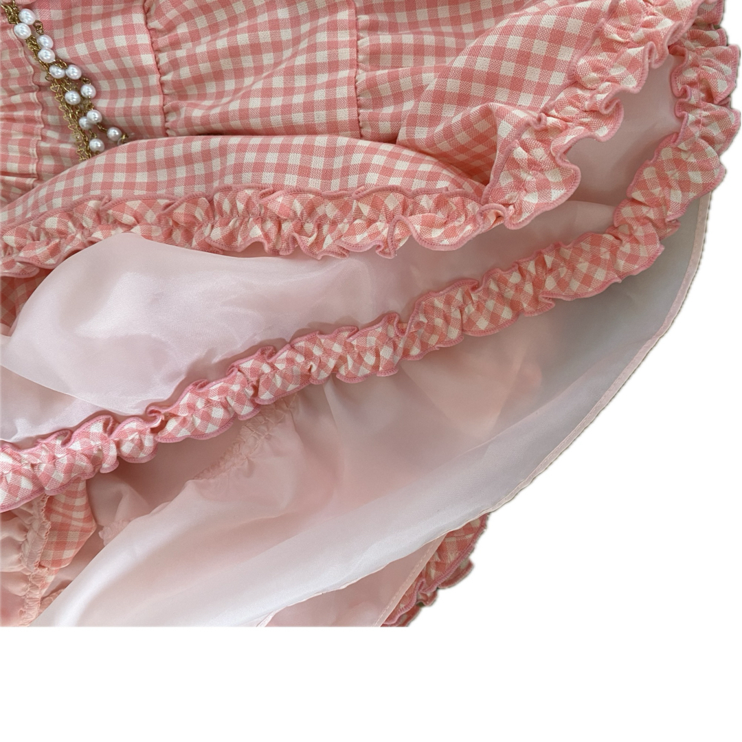 卒園式3点セット130cm美品スーツとおまけブラウス可愛いリボンチェーン白ピンク キッズ/ベビー/マタニティのキッズ服女の子用(90cm~)(ドレス/フォーマル)の商品写真