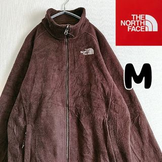 ザノースフェイス(THE NORTH FACE)のノースフェイス　フルジップ　フリースジャケット　茶色　Mサイズ　刺繍　古着(ブルゾン)