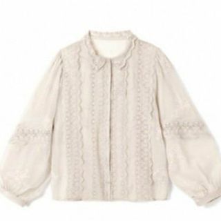 グレイル(GRL)の新品 定価3399円 GRL グレイル フラワー レース シアー ブラウス (シャツ/ブラウス(長袖/七分))