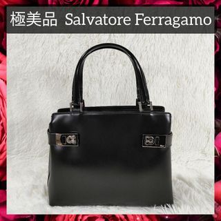 サルヴァトーレフェラガモ(Salvatore Ferragamo)の極美品 フェラガモ ハンドバッグ ガンチーニ レザー ブラック レディース(ハンドバッグ)