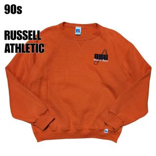 ラッセルアスレティック(Russell Athletic)の90s ラッセルアスレティック　前V　スウェット　オレンジ　メキシコ製　L相当(スウェット)