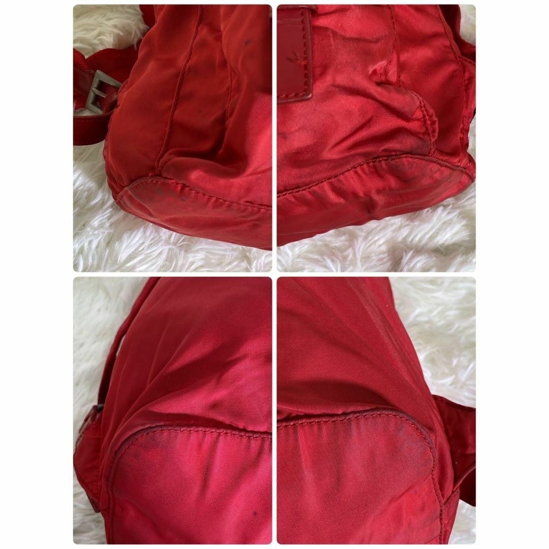 PRADA(プラダ)のPRADA プラダ　リュック　バックパック　赤　三角ロゴ　ナイロン　ベルト レディースのバッグ(リュック/バックパック)の商品写真