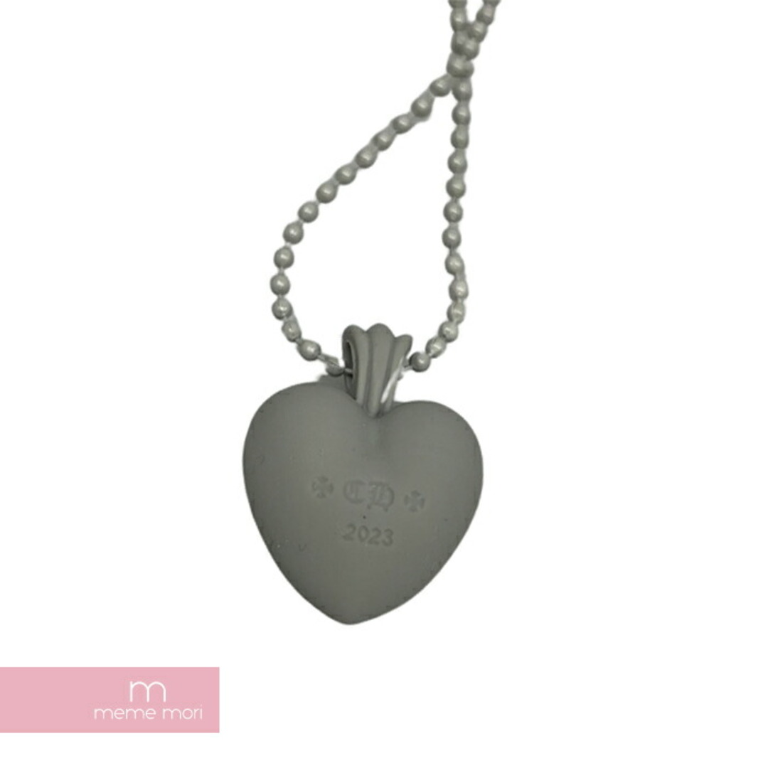 Chrome Hearts(クロムハーツ)のCHROME HEARTS 2023SS Silicone Rubber Heart Necklace クロムハーツ シリコンラバーハートネックレス ペンダント ネックレストップ ボールチェーン アクセサリー ライトグレー 【240203】【新古品】【me04】 メンズのアクセサリー(ネックレス)の商品写真