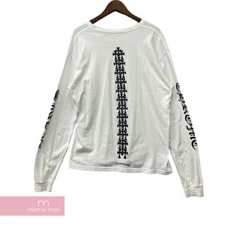 クロムハーツ(Chrome Hearts)のCHROME HEARTS Tire Track L/S Tee クロムハーツ タイヤトラックロングスリーブTシャツ 長袖カットソー ロンT 胸ポケット トリプルクロスプリント ホワイト サイズXL 【240204】【中古-C】【me04】(Tシャツ/カットソー(半袖/袖なし))