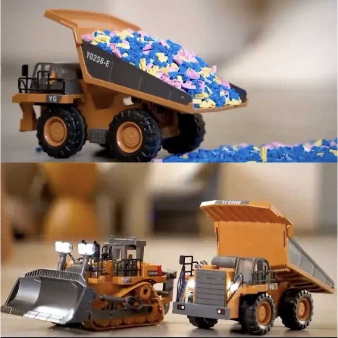 建設車両　ラジコン3台セット　ショベルカー　ダンプカー　ブルドーザー エンタメ/ホビーのおもちゃ/ぬいぐるみ(ホビーラジコン)の商品写真