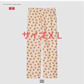 ユニクロ(UNIQLO)のＸＬ    ユニクロ　プリンセスタムタム　フランネル　パンツ ナチュラル(ルームウェア)