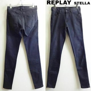 リプレイ(Replay)のリプレイ　STELLA　W66cm　スキニーデニム　スーパーストレッチ　ブラック(デニム/ジーンズ)