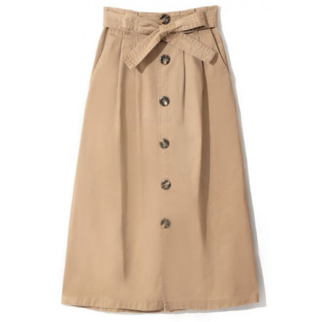 GRL(グレイル)の値下げ♡GRL ウエストリボントレンチスカート ライトベージュ 人気 カジュアル レディースのスカート(ロングスカート)の商品写真