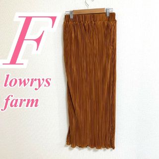 ローリーズファーム(LOWRYS FARM)のローリーズファーム　タイトスカート　F　オレンジ　プリーツ　きれいめ　ポリ100(ロングスカート)