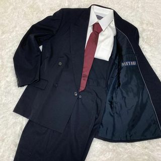 MEN'S　BIGI メンズビギ　スーツ　セットアップ　ダブル　黒　(XL)