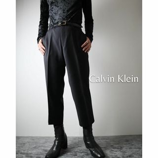 カルバンクライン(Calvin Klein)の【カルバンクライン】テーパードスラックス スリムフィット ノータック 黒 W33(スラックス)