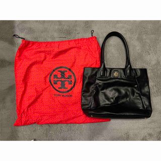 トリーバーチ(Tory Burch)の【TORY BURCH】シワ加工 レザーバッグ トートバッグ 黒(ハンドバッグ)