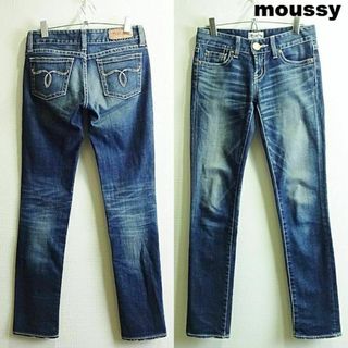 マウジー(moussy)のマウジー　スキニーデニム　W72cm　ストレッチ　ホワイトステッチ　藍青(デニム/ジーンズ)