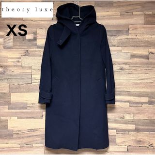 Theory luxe ウールフーデッドコート ロングコートジャケット 黒