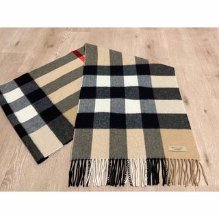 バーバリー(BURBERRY)のBURBERRY　バーバリー　カシミア100％　大判マフラー　キャメル　美品(マフラー/ショール)