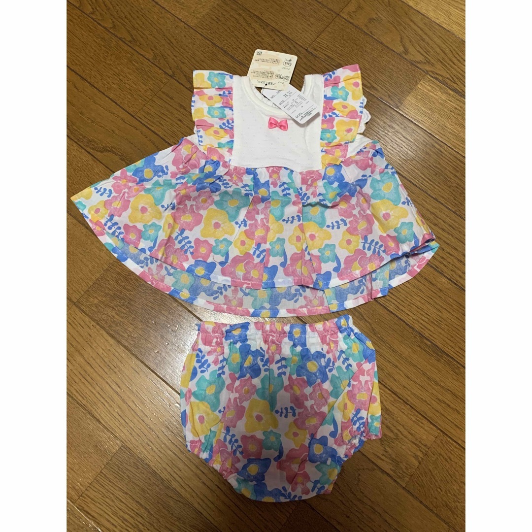 西松屋(ニシマツヤ)の新品♡ベビー服　チュニック　花柄 キッズ/ベビー/マタニティのベビー服(~85cm)(ワンピース)の商品写真