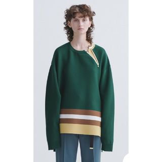 ステュディオス(STUDIOUS)の【美品】クルニ　23SS　Side Belt Line Knit　グリーン　1(ニット/セーター)