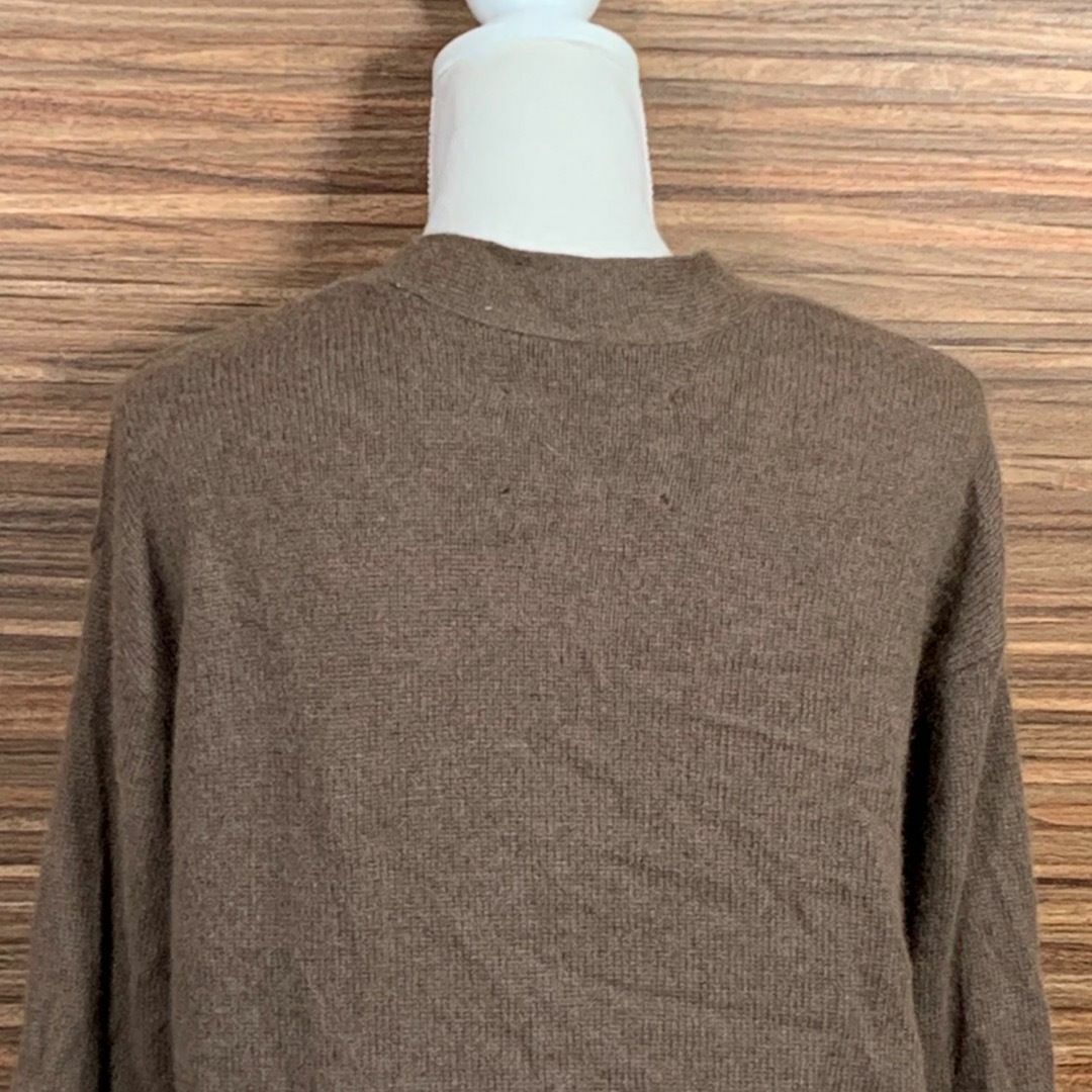 オニギリ カーディガン フリーサイズ ニット 茶色 ブラウン 羊毛 長袖 無地 レディースのトップス(カーディガン)の商品写真