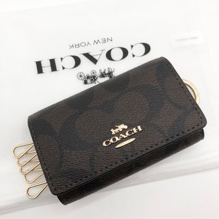 コーチ(COACH)の【COACH☆新品】☆大人気☆男女兼用☆ブラウン☆ファイブ リング キー ケース(キーケース)