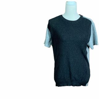 ガルヴァナイズ(Galvanize)のガルヴァナイズ ニット Tシャツ 46サイズ Mサイズ相当 半袖 灰色 黒(Tシャツ/カットソー(半袖/袖なし))