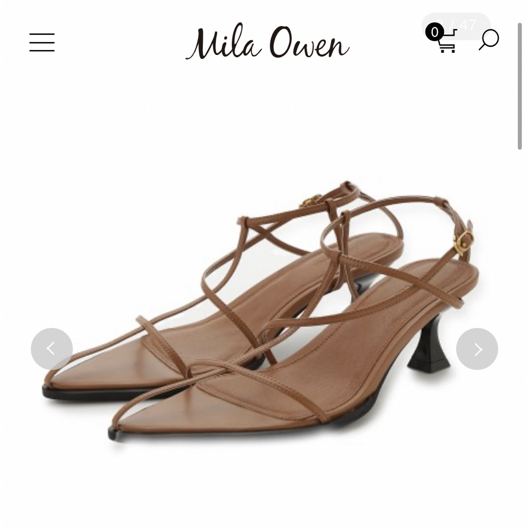 Mila Owen(ミラオーウェン)のポインテッドTストラップサンダル レディースの靴/シューズ(サンダル)の商品写真