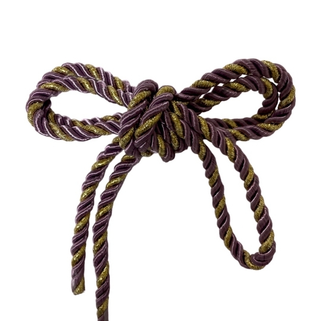 紫金色組紐　1m　0.5ミリ幅　髪飾り　和装 レディースのヘアアクセサリー(その他)の商品写真