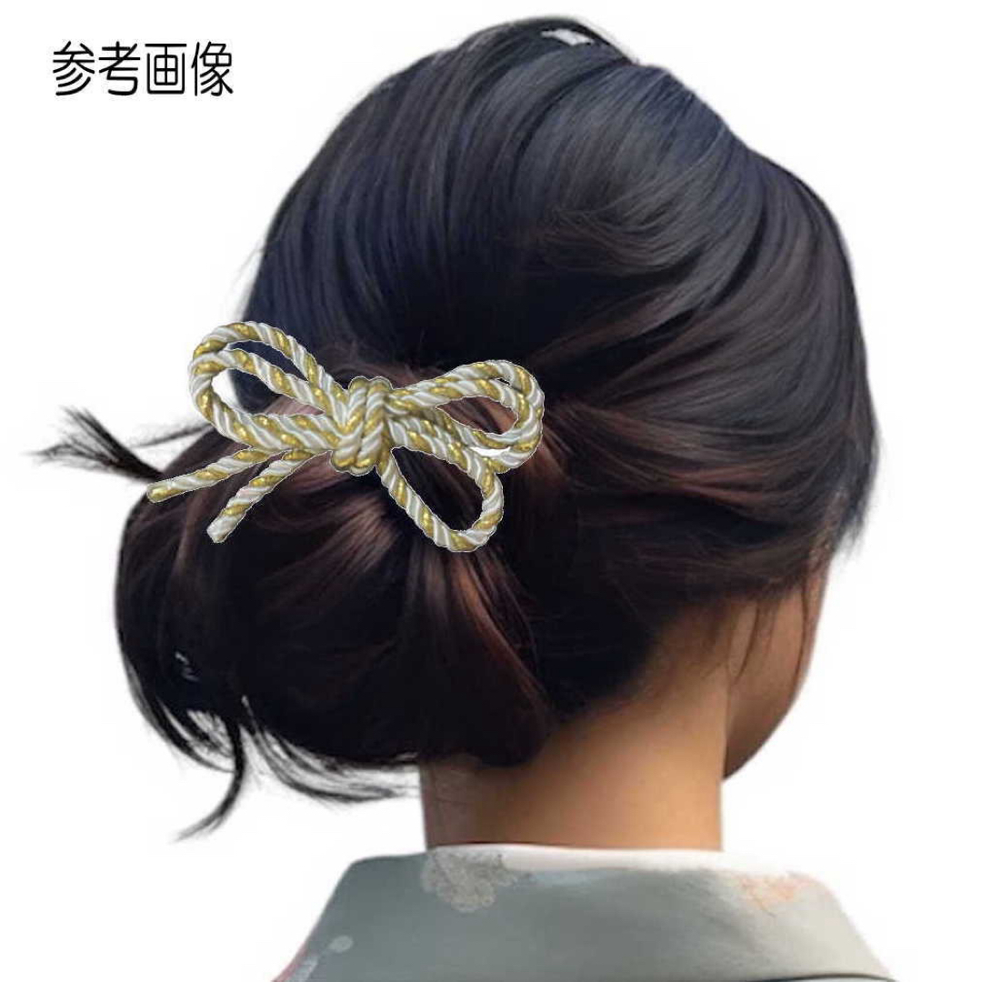 紫金色組紐　1m　0.5ミリ幅　髪飾り　和装 レディースのヘアアクセサリー(その他)の商品写真