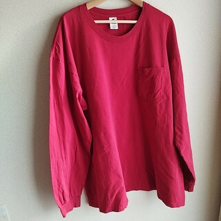 ジェーシーペニー(J.C.PENNEY)の古着 STAFFORD スタッフォード　ポケットTシャツ　カナダ製　赤　XLT(Tシャツ/カットソー(七分/長袖))
