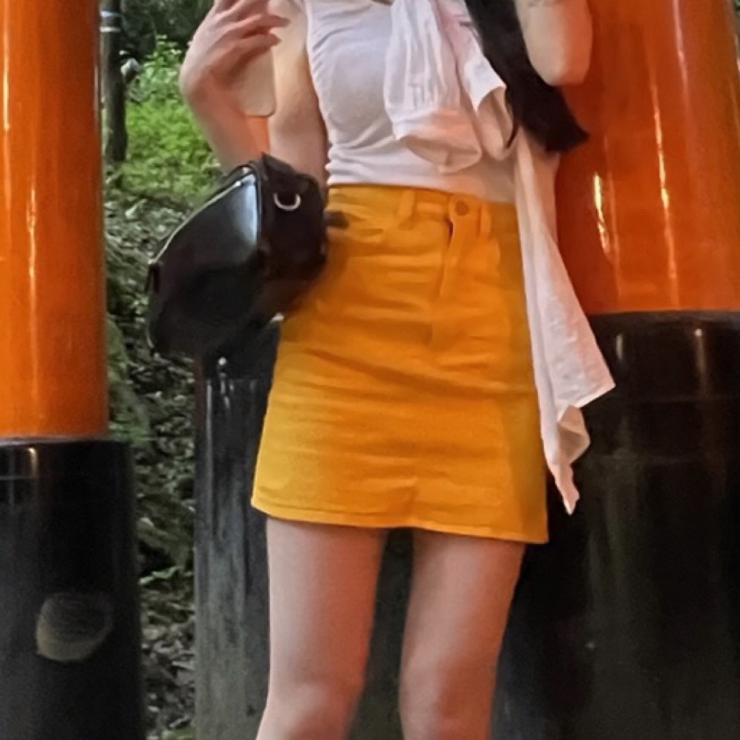 Calvin Klein(カルバンクライン)のカルバンクライン　タイトスカート　オレンジ レディースのスカート(ミニスカート)の商品写真